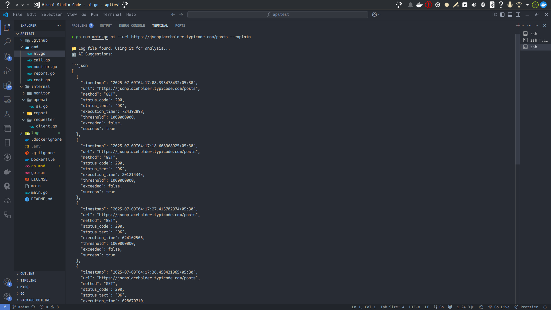 JSON logging