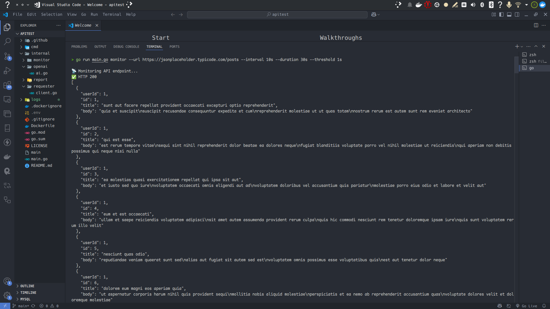 CLI monitoring demo